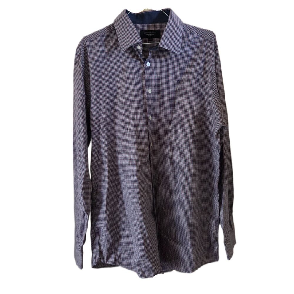 🌸Lindbergh Men's Checker Long Sleeve Dress Shirt